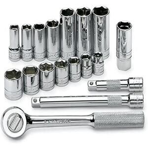 NEW!!! SK 94520 18 pc 3/8" SAE Socket Ratchet Set Extension Driver Tool